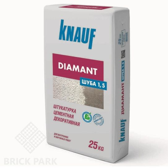Штукатурка цементная декоративная Knauf Диамант Шуба 1,5 мм белая 25 кг
