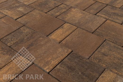 Бетонная брусчатка БРАЕР Старый город Ландхаус Color Mix Сафари 160x160x80