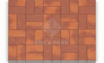 Тротуарная плитка Каменный век Кирпичик Color Mix Желто-красный 200×100×60