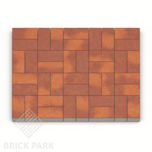 Тротуарная плитка Каменный век Кирпичик Color Mix Желто-красный 200×100×60