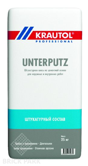 Cостав штукатурный выравнивающий на минеральной основе Krautol Unterputz / Унтерпутц 25 кг