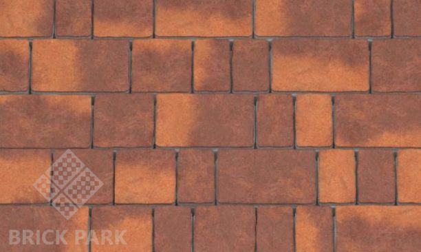 Тротуарная плитка Каменный век Старый город Color Mix Коричнево-оранжевый 160×160×80