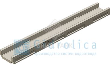 Лоток водоотводный Gidrolica PolyStandart ЛВ-10.14.06 полимербетонный