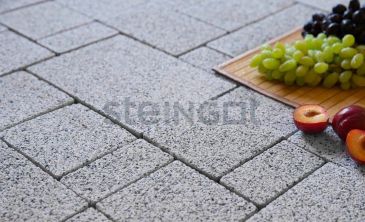 Тротуарная плитка Бавария Белый гранит (Bianco Nero) 60 мм