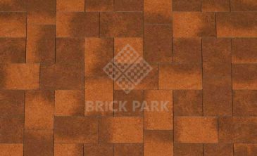Тротуарная плитка Каменный век Бельпассо Премио Color Mix Коричнево-оранжевый 225×150×60