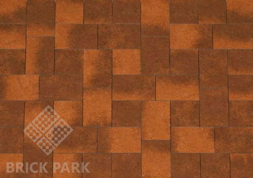 Тротуарная плитка Каменный век Бельпассо Премио Color Mix Коричнево-оранжевый 225×150×60