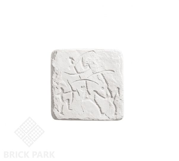 Декоративная вставка Идеальный камень "Наскальная живопись" №9 белый