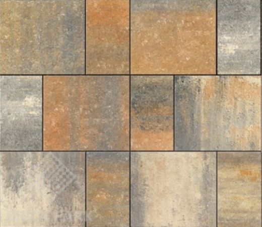 Тротуарная плитка Каменный век Урбан Color Mix Черно-бело-желтый 600×300×60
