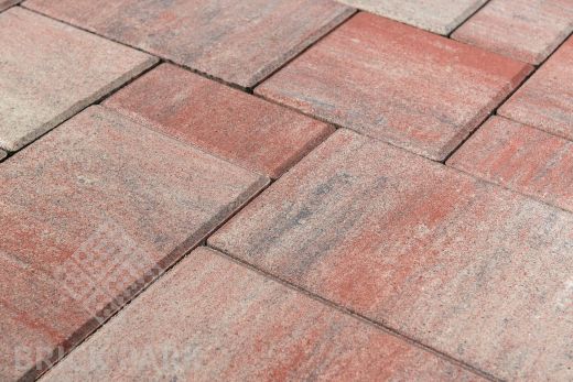 Бетонная брусчатка БРАЕР Мозаика Color mix Фламинго 200x100x60