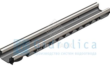 Лоток водоотводный Gidrolica Standart Plus ЛВ-10.14,5.06 - пластиковый (усиленный)