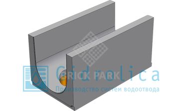 BGU-XL Универсальный лоток DN400, № 15-0, с вертикальным водосливом, без уклона