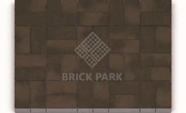 Тротуарная плитка Каменный век Кирпичик Color Mix Коричнево-черный 200×100×60