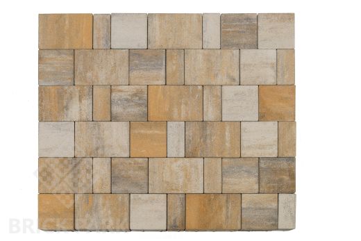 Бетонная брусчатка БРАЕР Старый город Ландхаус Color Mix T16 ПЕСЧАННИК 80x160x80