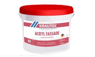 Краска водно-дисперсионная для наружных работ Krautol Acryl Fassade / Акрил Фассаде База 1 10 л