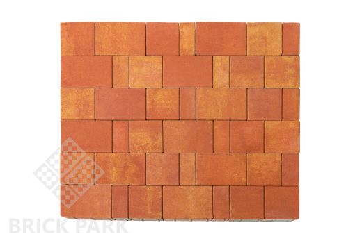 Бетонная брусчатка БРАЕР Старый город Ландхаус Color Mix 10 Рассвет 160x160x80