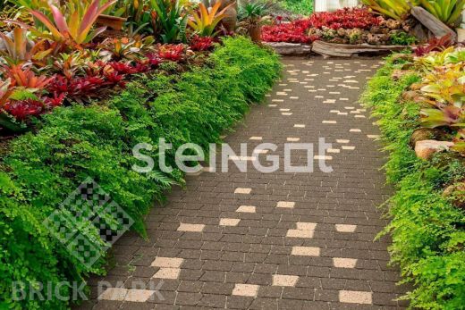 Тротуарная плитка Классика Арко Кофейный гранит (Bruno) 60 мм