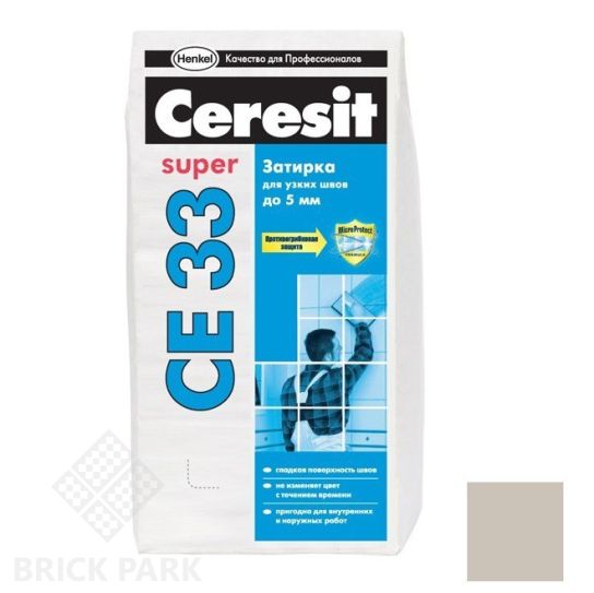Затирка цементная для узких швов Ceresit CE 33 Super серая 25 кг