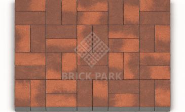 Тротуарная плитка Каменный век Кирпичик Color Mix Коричнево-оранжевый 200×100×60