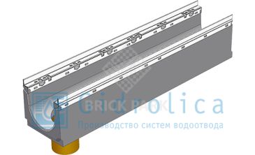 BGU-Z Универсальный лоток DN150, № 0, с оцинкованной насадкой, с вертикальным водосливом, без уклона