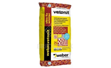 Клей для фасадной облицовки Weber.Vetonit Ultra Fix Winter 25 кг