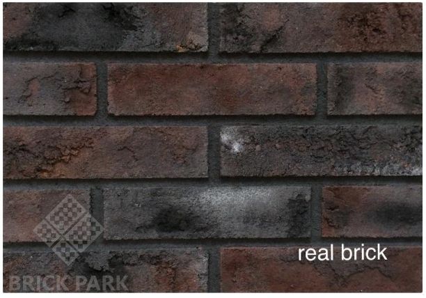 Кирпич ручной формовки Real Brick КР/0,5ПФ Ригель RB 09 черный магнезит