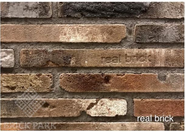 Кирпич ручной формовки Real Brick КР/0,5 ПФ Ригель 2 угловой antic RB 05 antic глина античная коричневая