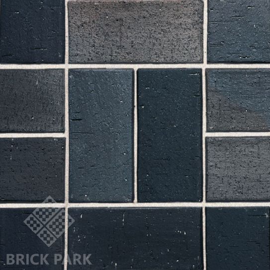 Клинкерная брусчатка Roben Pflasterklinker SCHWABING schwarz-buntgeflammt, gefast 200x100x40