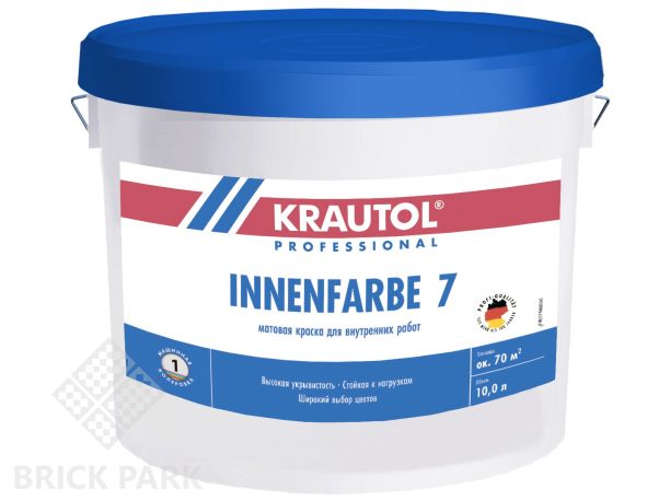 Краска водно-дисперсионная для внутренних работ Krautol Innenfarbe 7 / Инненфарбе 7 База 1 10 л
