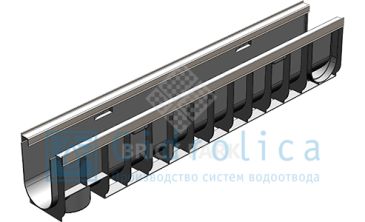 Лоток водоотводный Gidrolica Standart Plus ЛВ-10.14,5.18,5 - пластиковый (усиленный)