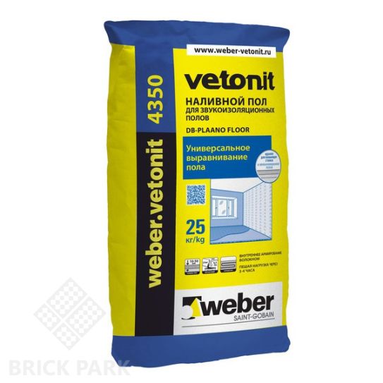 Пол наливной для звукоизоляционных полов Weber.Vetonit 4350 25 кг