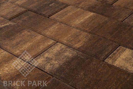 Бетонная брусчатка БРАЕР Домино Color Mix «Каштан» 480x120x60