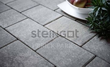 Тротуарная плитка Новый город Серебристый камень (Stein Silver) 40 мм