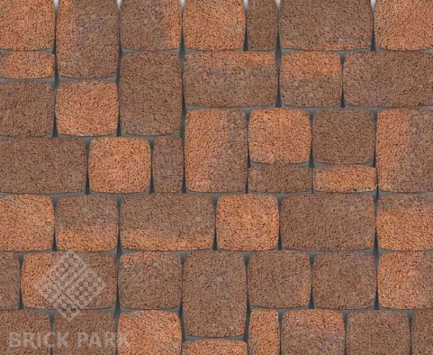 Тротуарная плитка Каменный век Классико Stone Base Коричнево-оранжевый 115×115×60