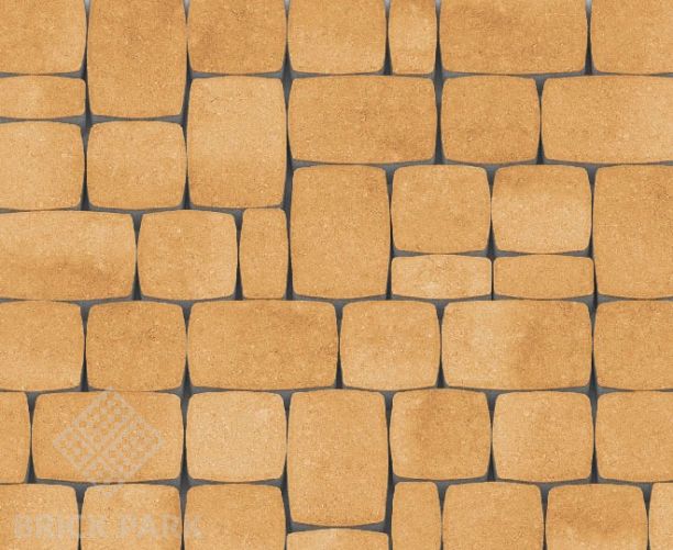 Тротуарная плитка Каменный век Классико Color Mix Оранжево-белый 115×115×60