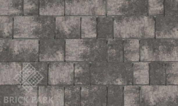 Тротуарная плитка Каменный век Старый город Color Mix Черно-белый 160×160×60