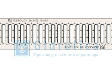 Решетка водоприемная Gidrolica Standart РВ -10.13,6.50 - штампованная стальная оцинкованная, кл. А15