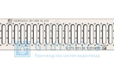 Решетка водоприемная Gidrolica Standart РВ -10.13,6.50 - штампованная стальная оцинкованная, кл. А15