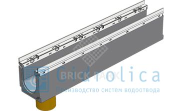 BGU-Z Универсальный лоток DN100, № 10-0, с оцинкованной насадкой, с вертикальным водосливом