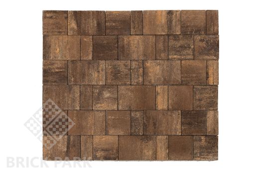 Бетонная брусчатка БРАЕР Старый город Ландхаус Color Mix Каштан 160x160x60