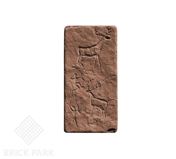 Декоративная вставка Идеальный камень "Наскальная живопись" №1 коричневый