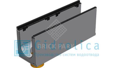 BGZ-S лоток для тяжелых нагрузок DN200, № 20-0, с чугунной насадкой, с вертикальным водосливом, без уклона