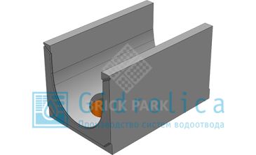 BGU-XL Универсальный лоток DN500, № 30-0, с вертикальным водосливом, без уклона