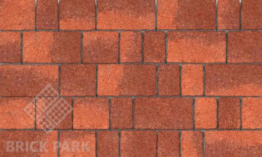 Тротуарная плитка Каменный век Старый город Stone Base Желто-красный 260×160×60