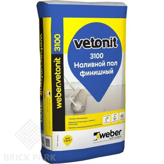 Пол наливной финишный Weber.Vetonit 3100 20 кг