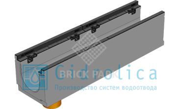BGZ-S лоток для тяжелых нагрузок DN150, № 5-0, с чугунной насадкой, с вертикальным водосливом, без уклона