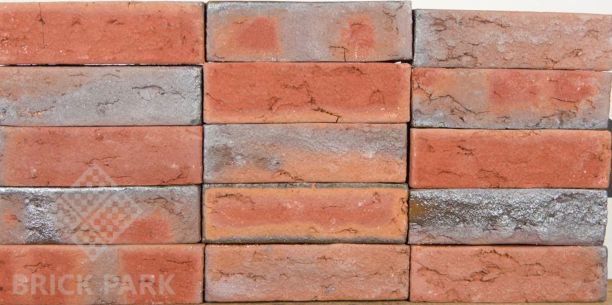 Verblender Rustik handform rot-blau-bunt geflammt