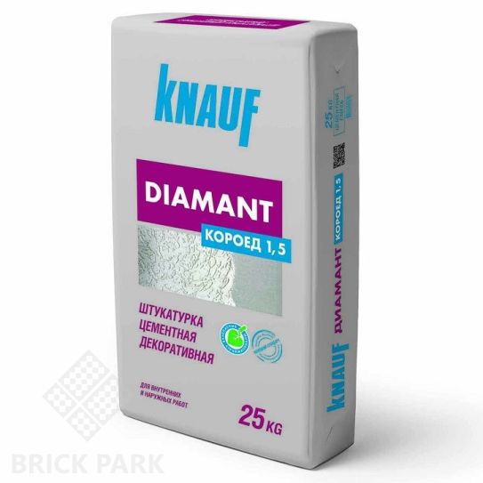 Штукатурка цементная декоративная Knauf Диамант Короед 1,5 мм белая 25 кг