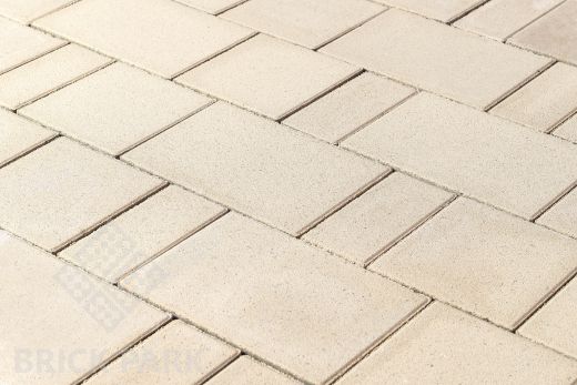 Бетонная брусчатка БРАЕР Старый город Ландхаус белый 160x160x60