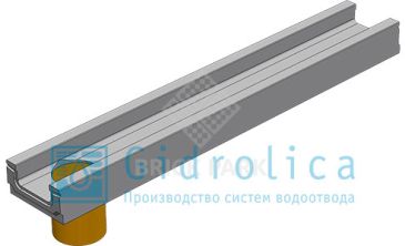 BGF Мелкосидящий лоток DN100, h 80, с вертикальным водосливом, без уклона