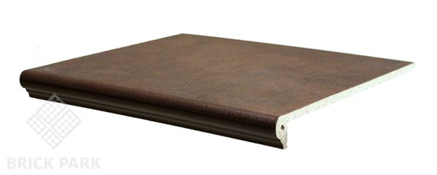 Клинкерная ступень флорентийская угл. Interbau Nature Art 320x320x9,5 Umbra Braun 124